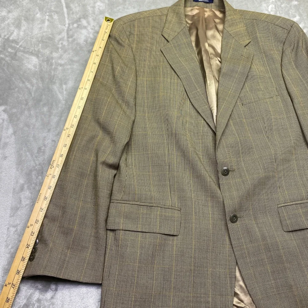 VTG Chaps‎ by Ralph Lauren Mens Plaid Wool Blend Blazer Jacket Size 46T Canada
